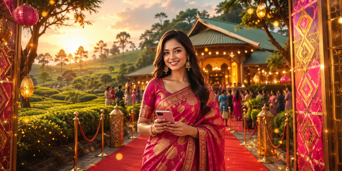সিলেটে মোবাইলে পেমেন্ট করছেন শাড়ি পরিহিত bd555 ব্যবহারকারী